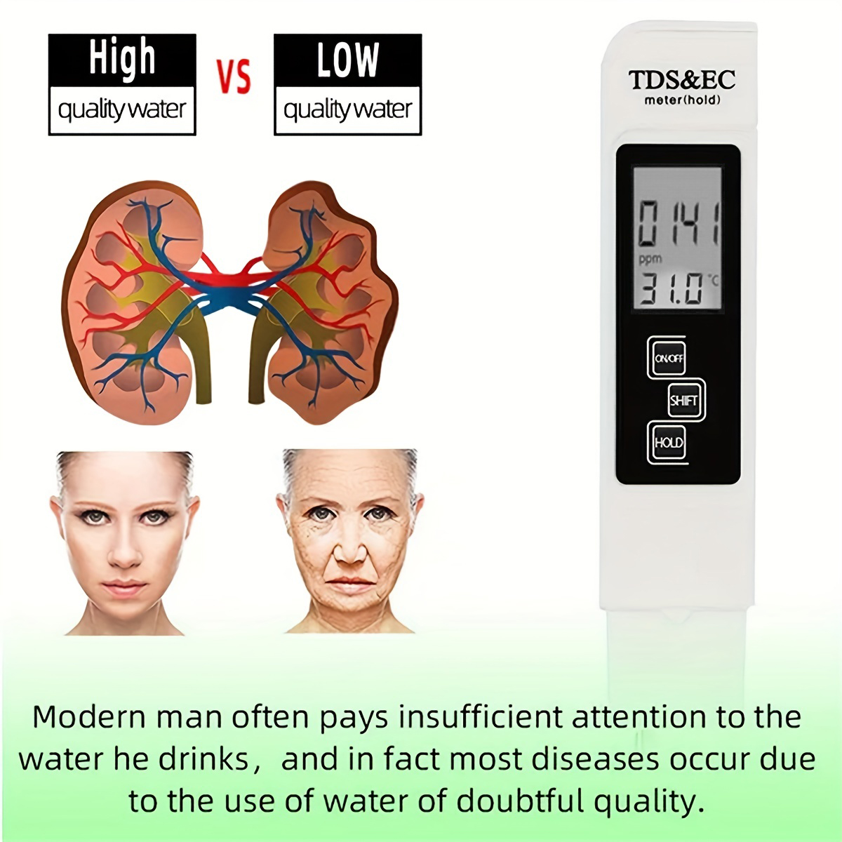 3in1 Water Quality Detection P - Ph Meter Digital Water Tester ulasan dan harga
