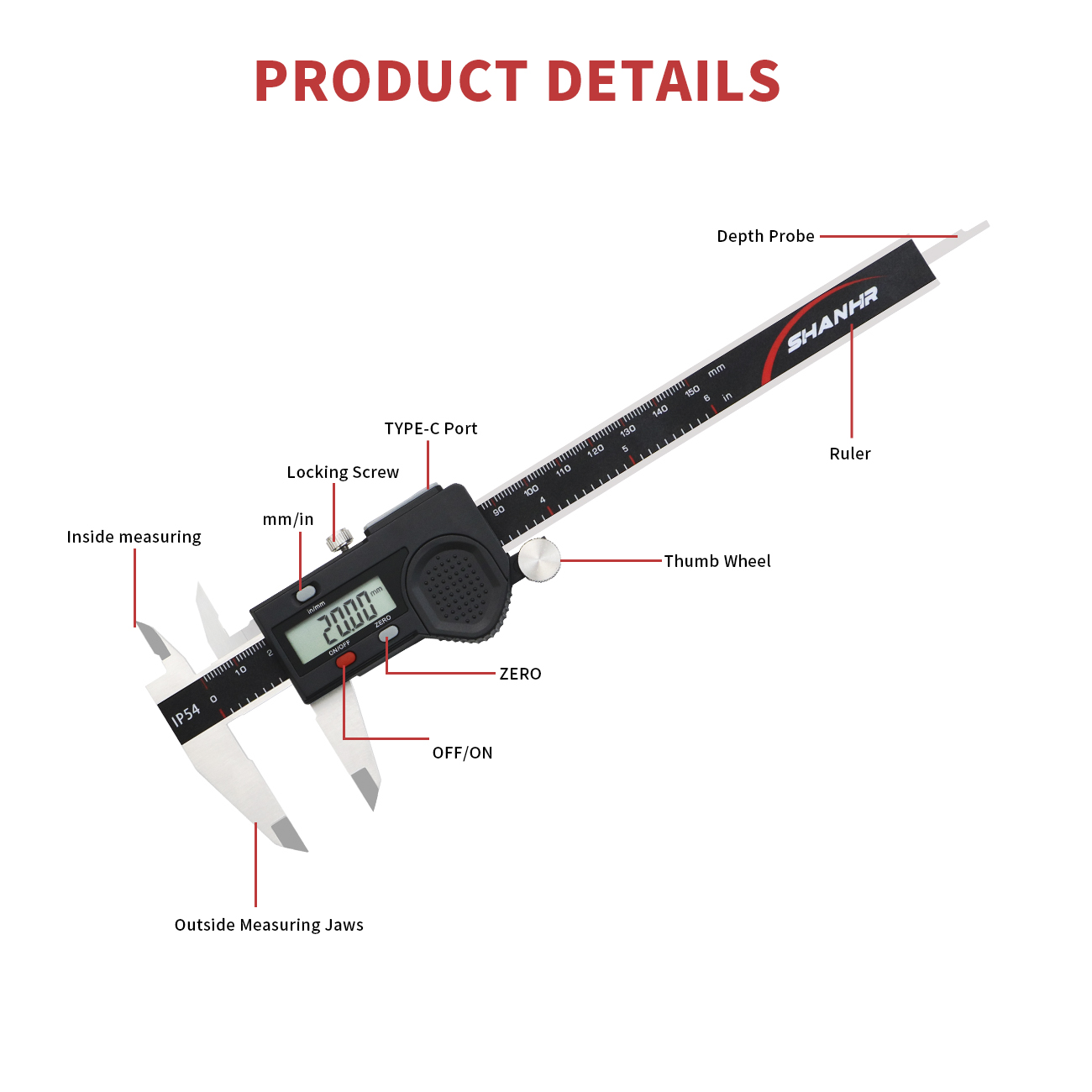 SHANHR Electronic Vernier Cali - Digital Caliper 150Mm Stainless Steel ulasan dan harga